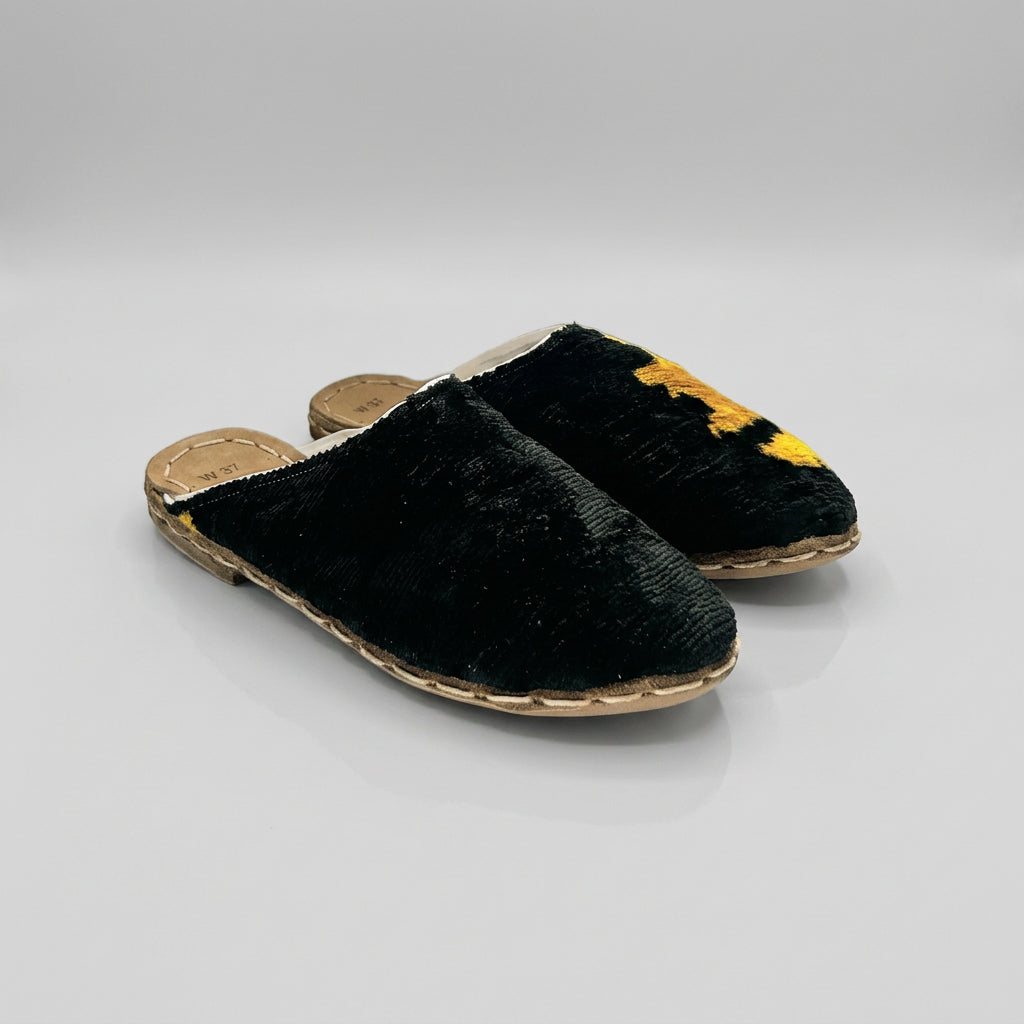 Frida Mules in Velvet & Shearling