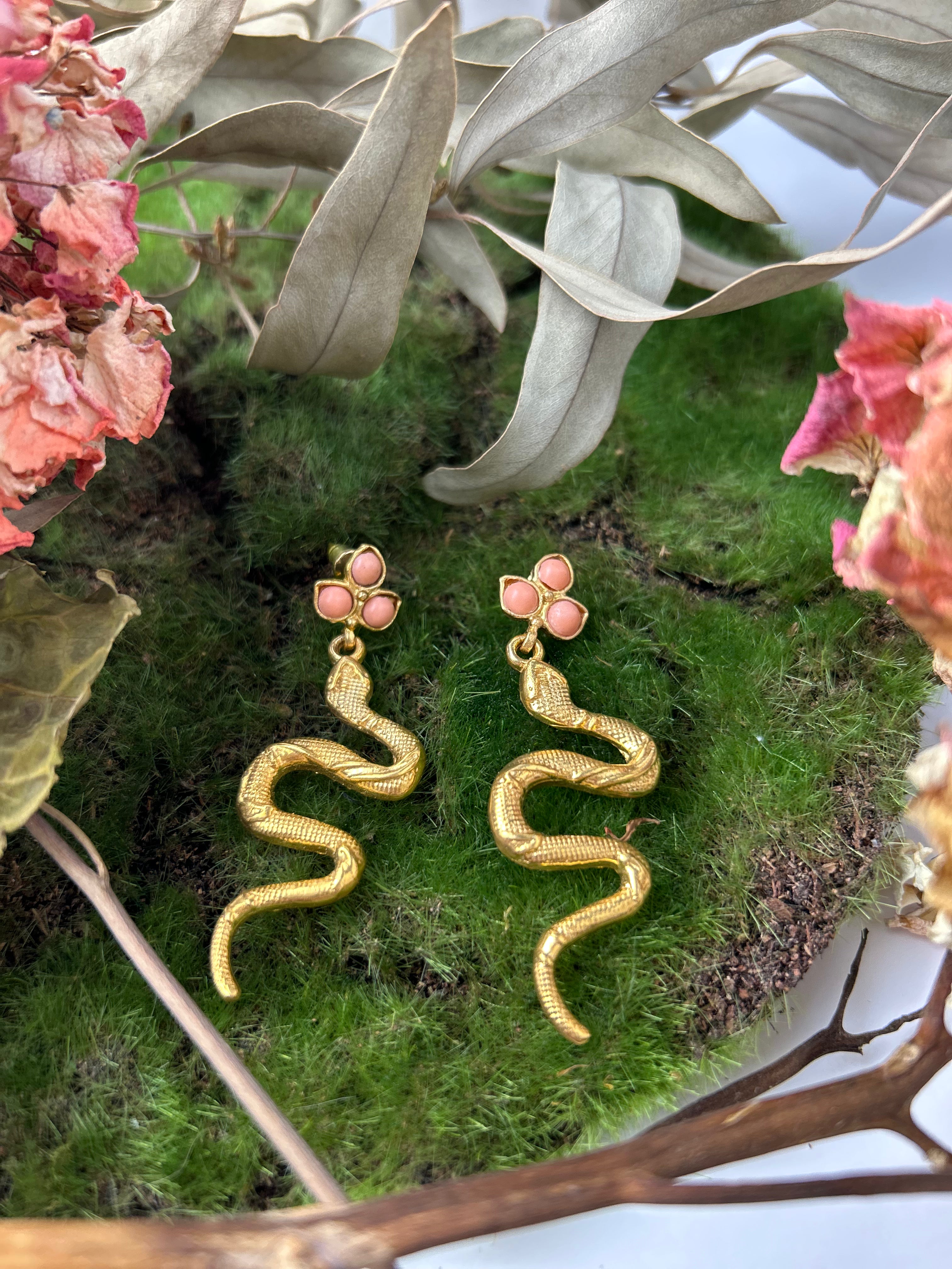 Coral Snake Earrings