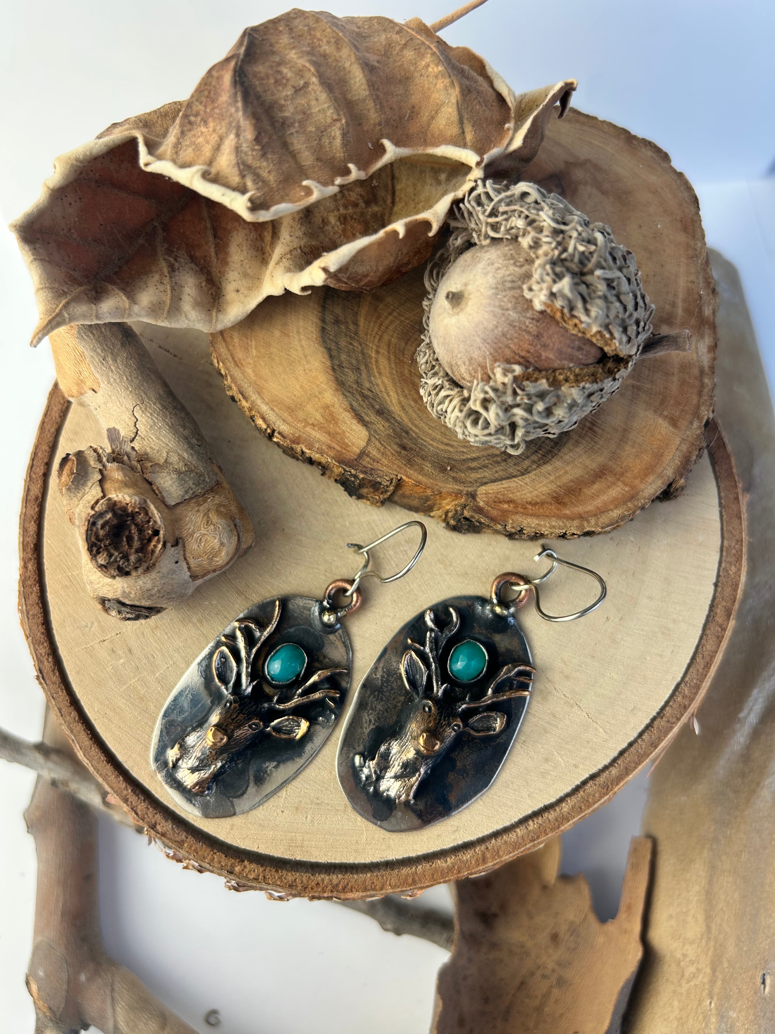 Stag & Jade Earrings