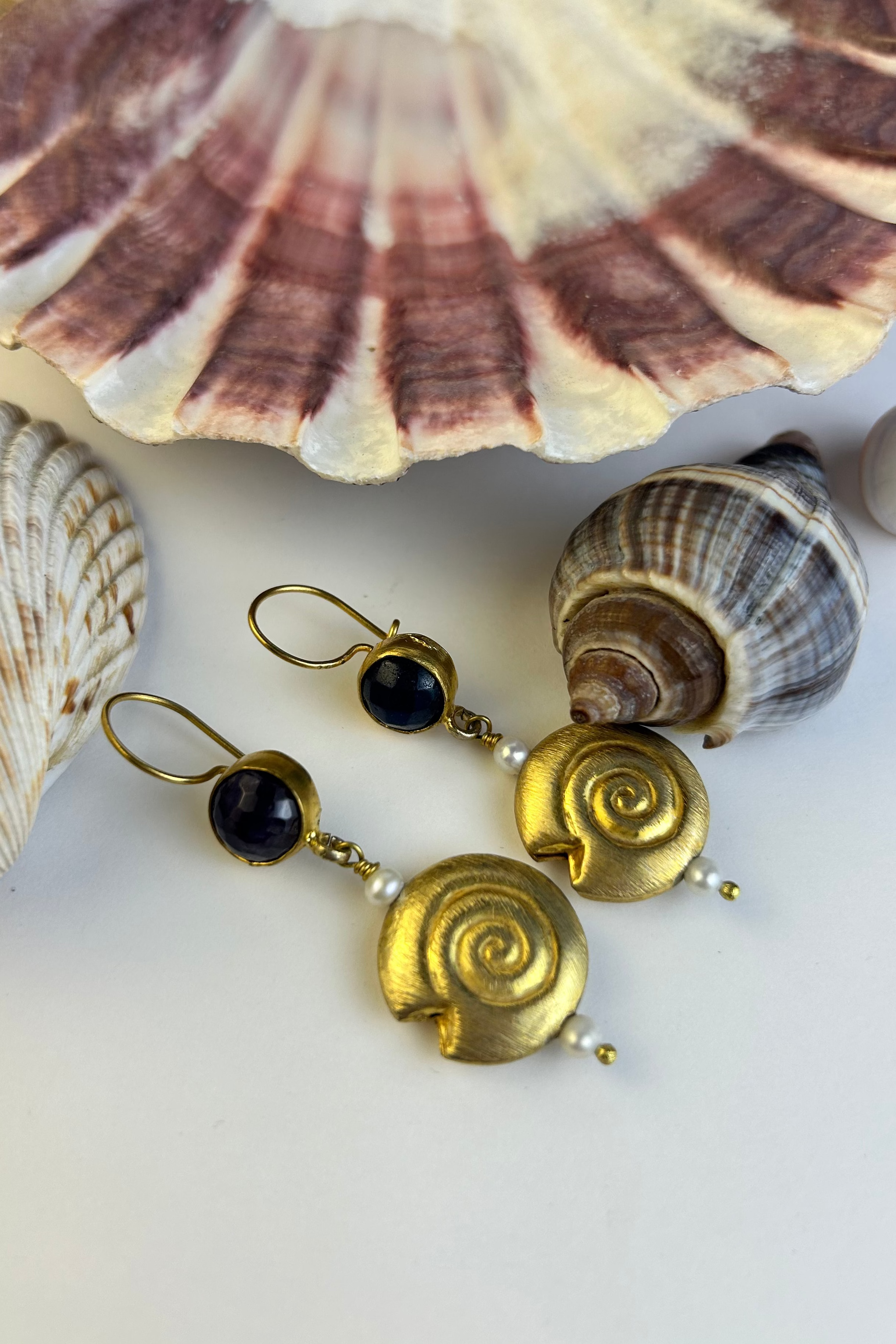 Shell & Amythyst Earrings