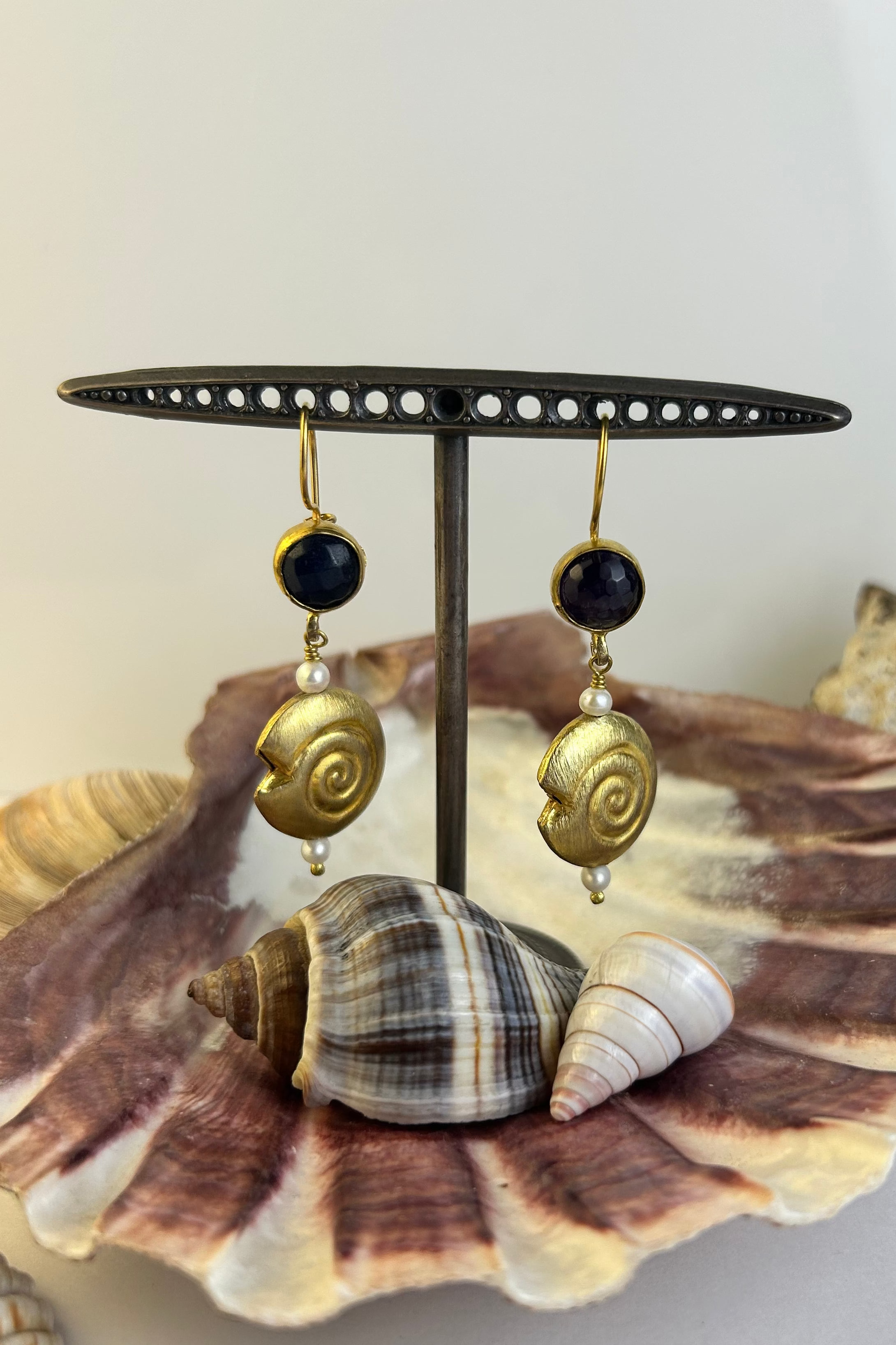 Shell & Amythyst Earrings