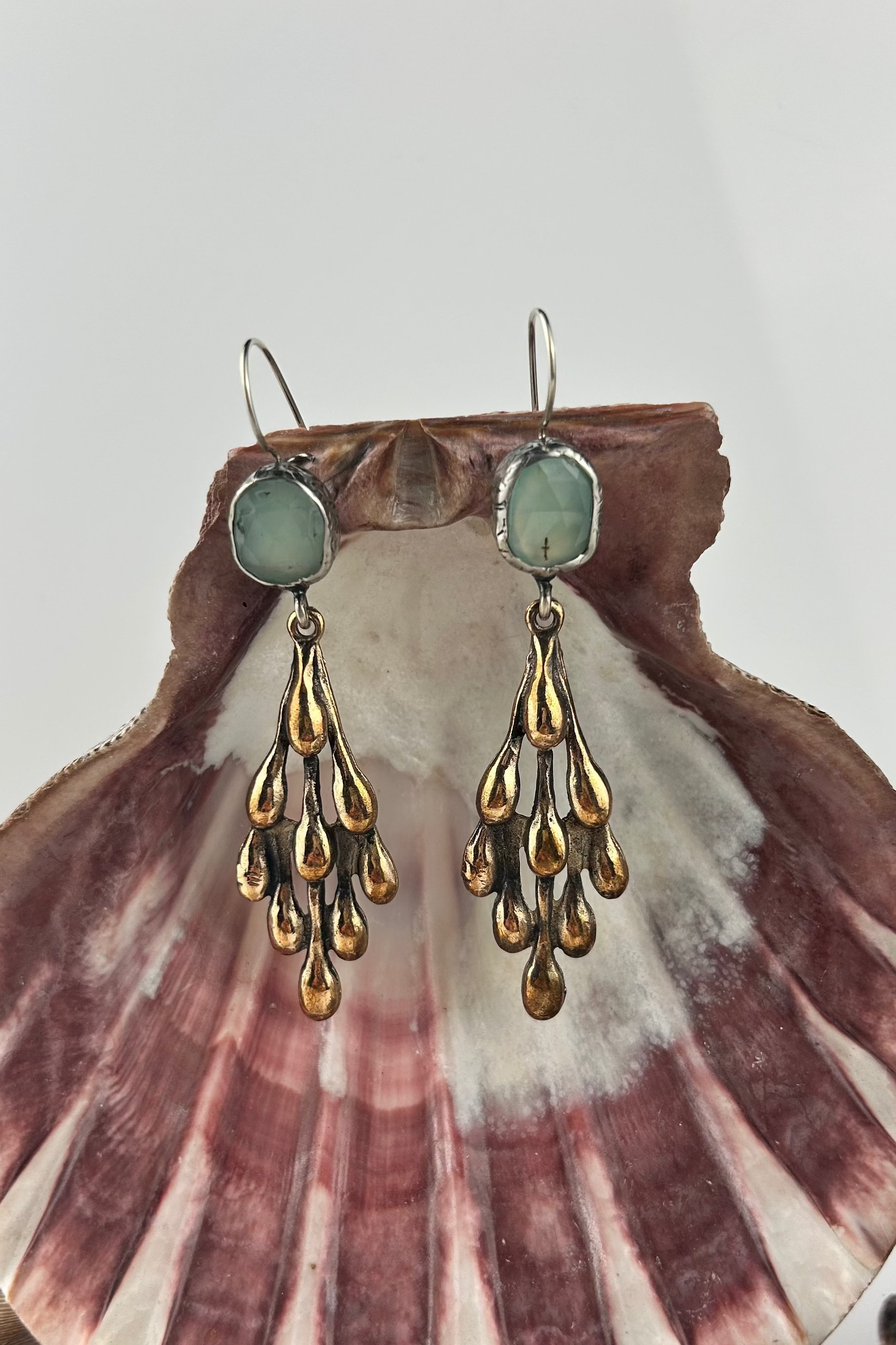 Prehnite Drop Earrings
