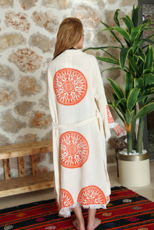 Harem Robe in Coral