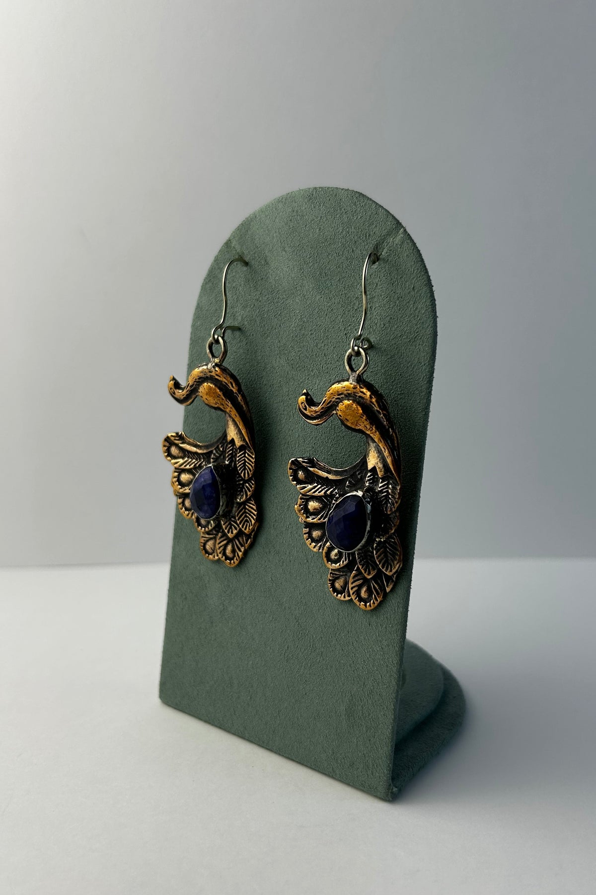 Peacock & Lapis Earrings
