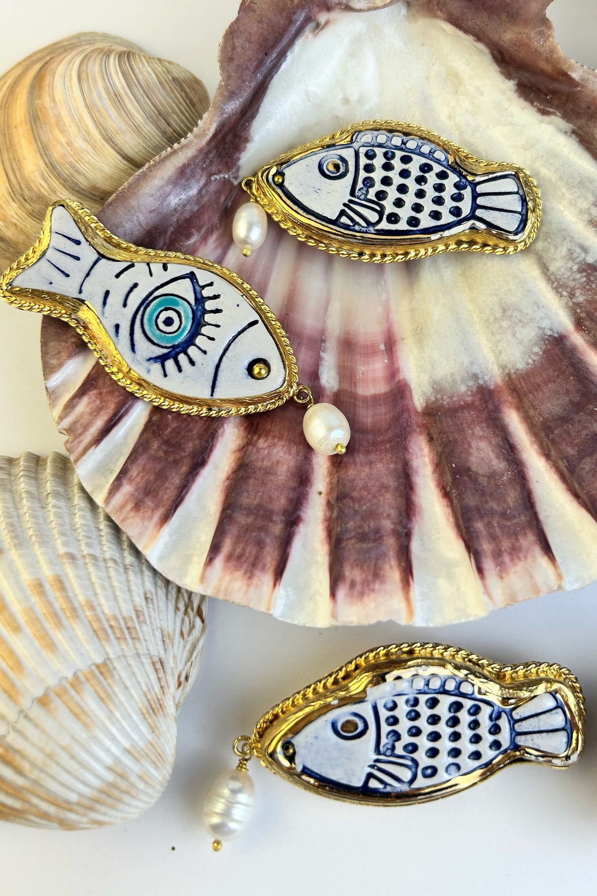 Evil Eye Fish Brooch