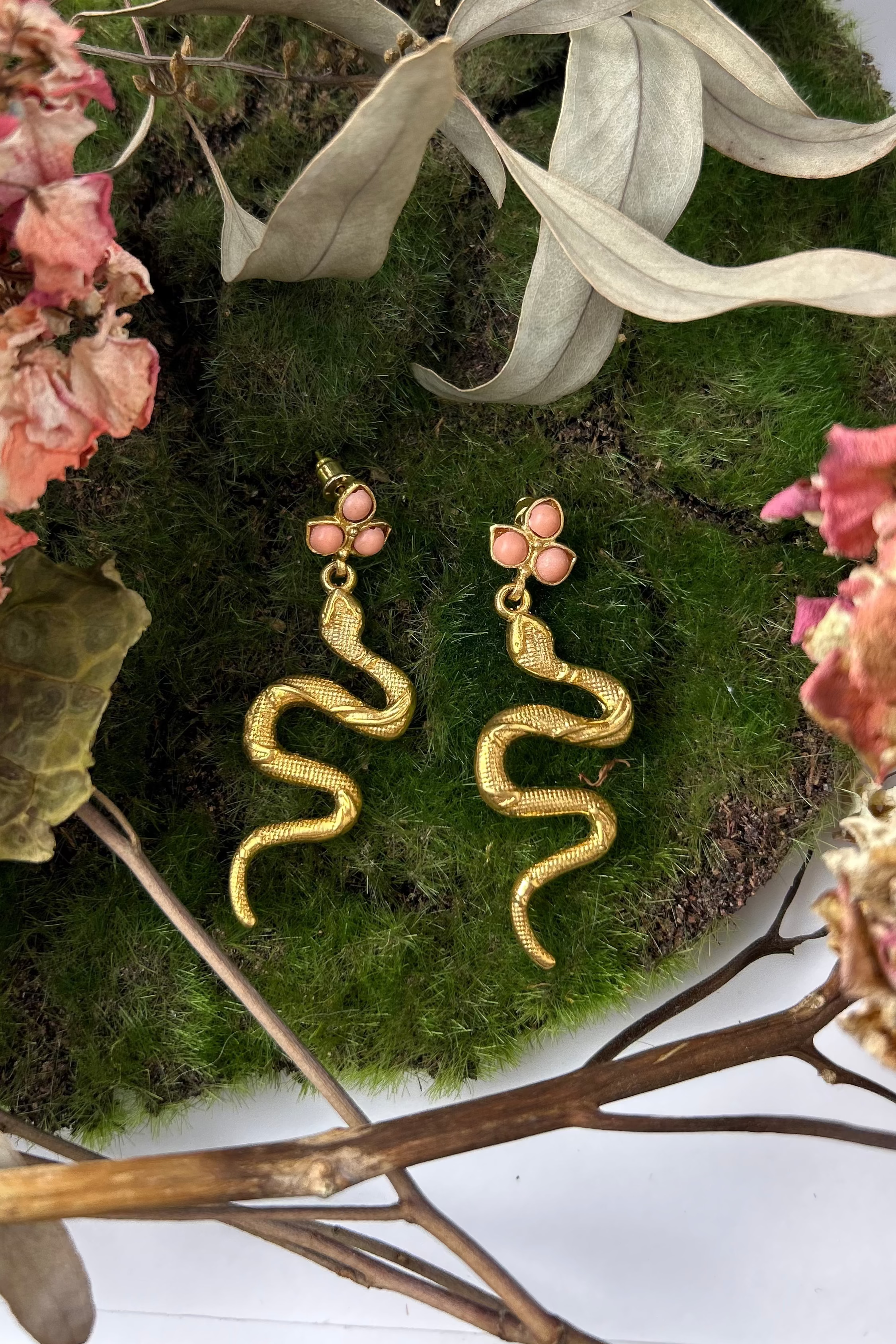 Coral Snake Earrings