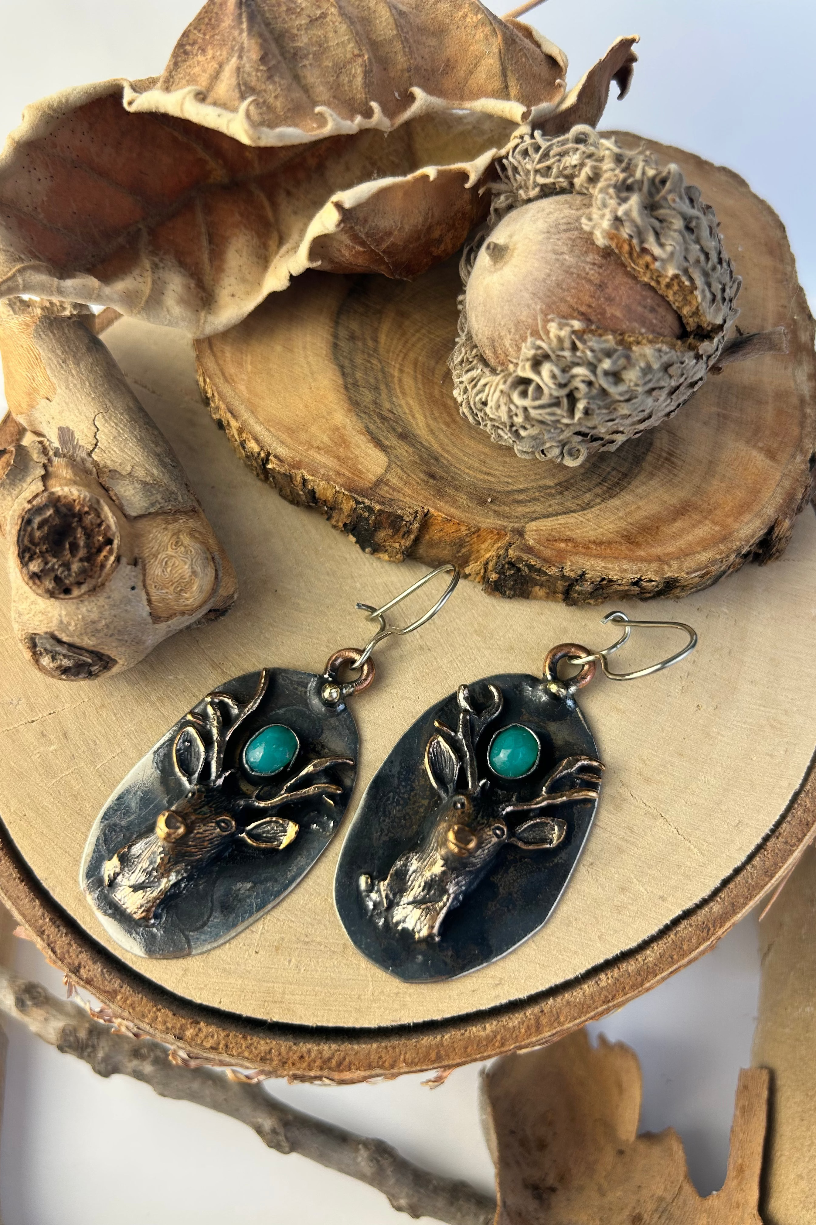 Stag & Jade Earrings