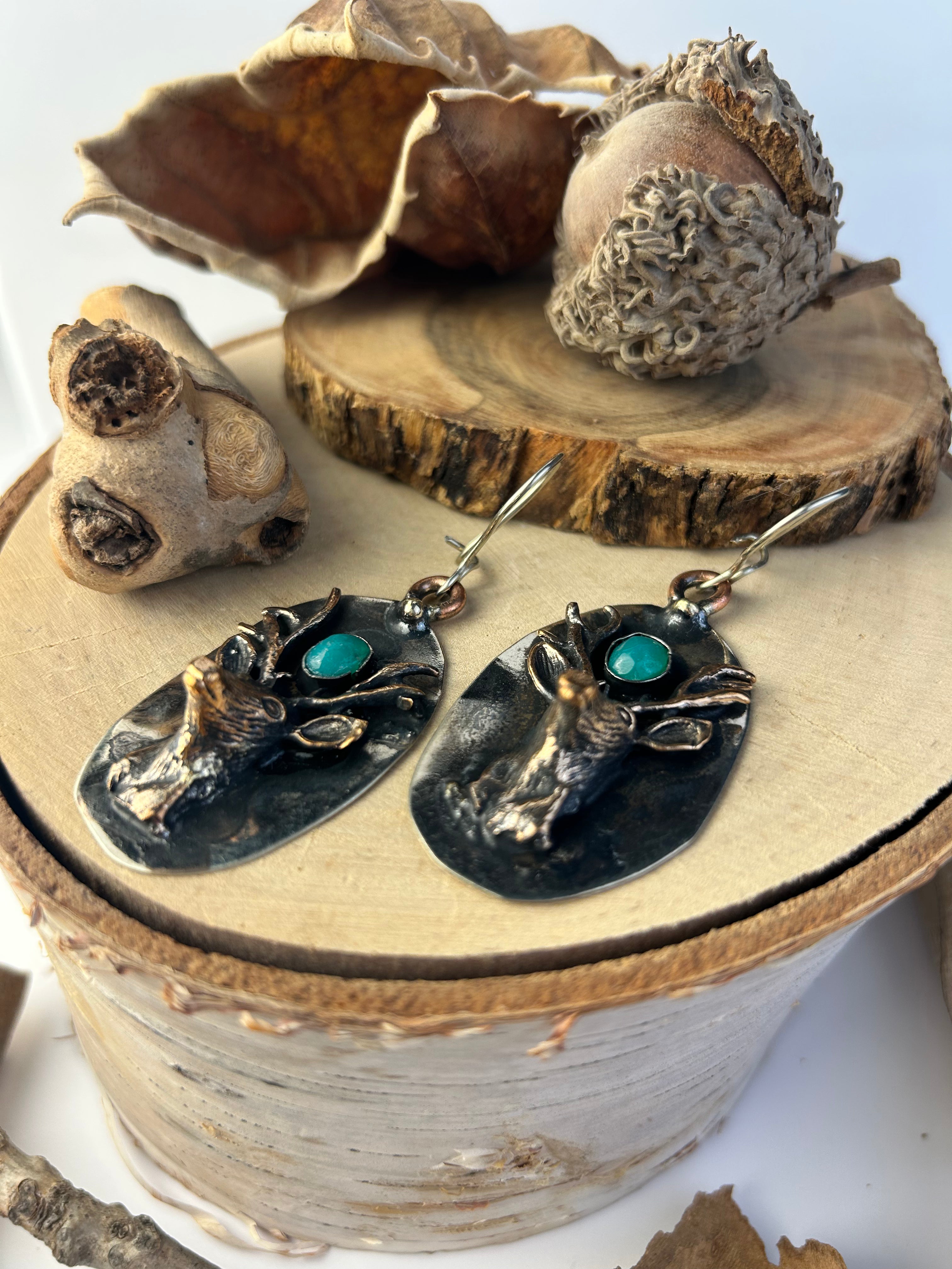 Stag & Jade Earrings