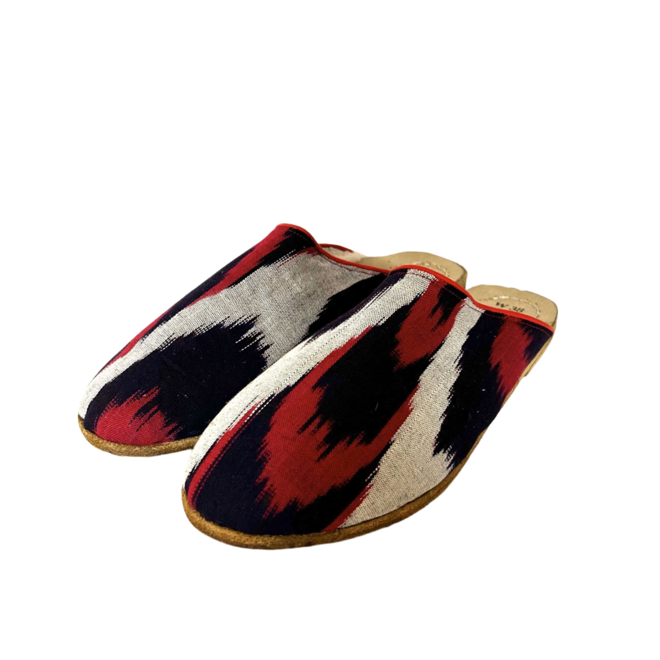 Picasso Mules in Ikat & Shearling