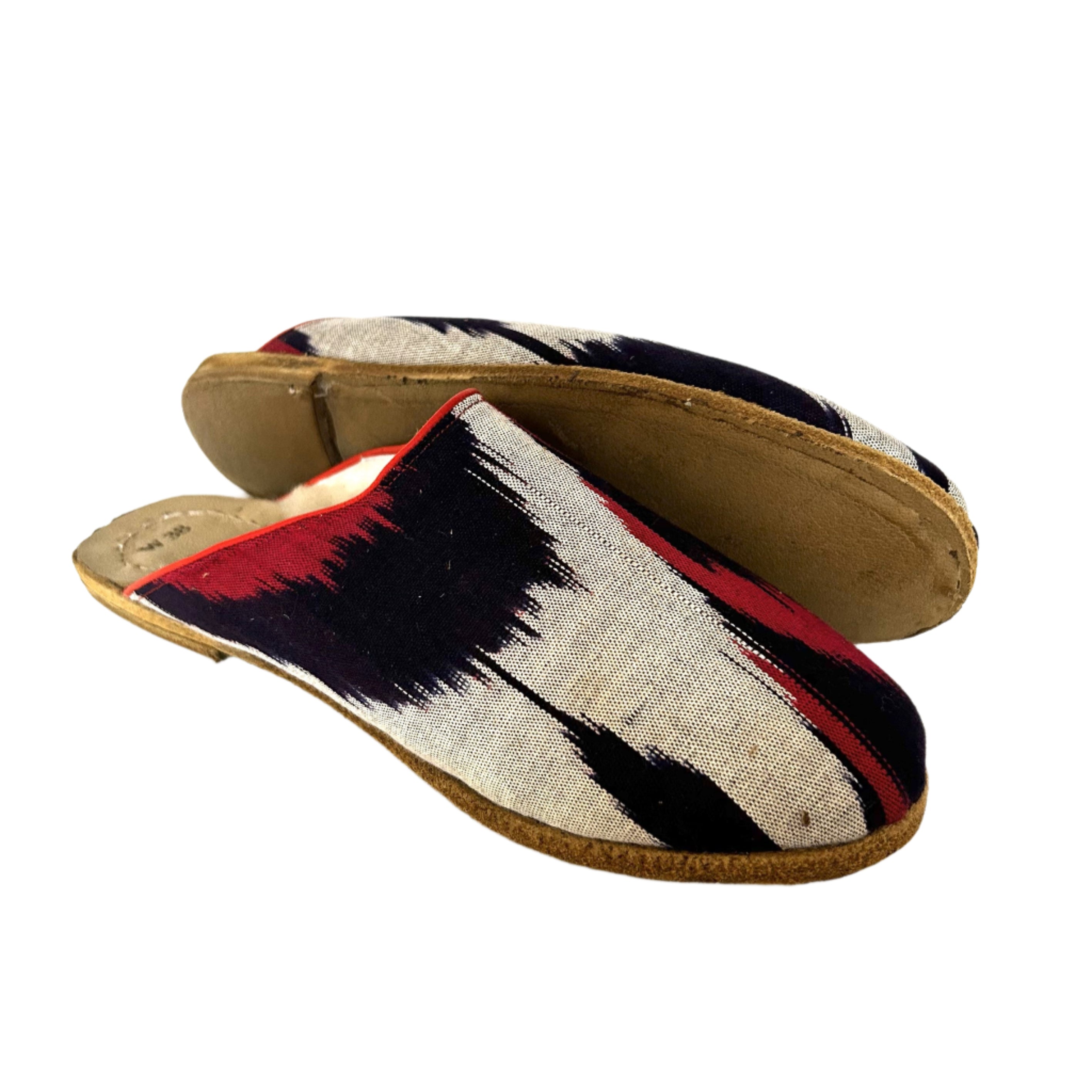 Picasso Mules in Ikat & Shearling