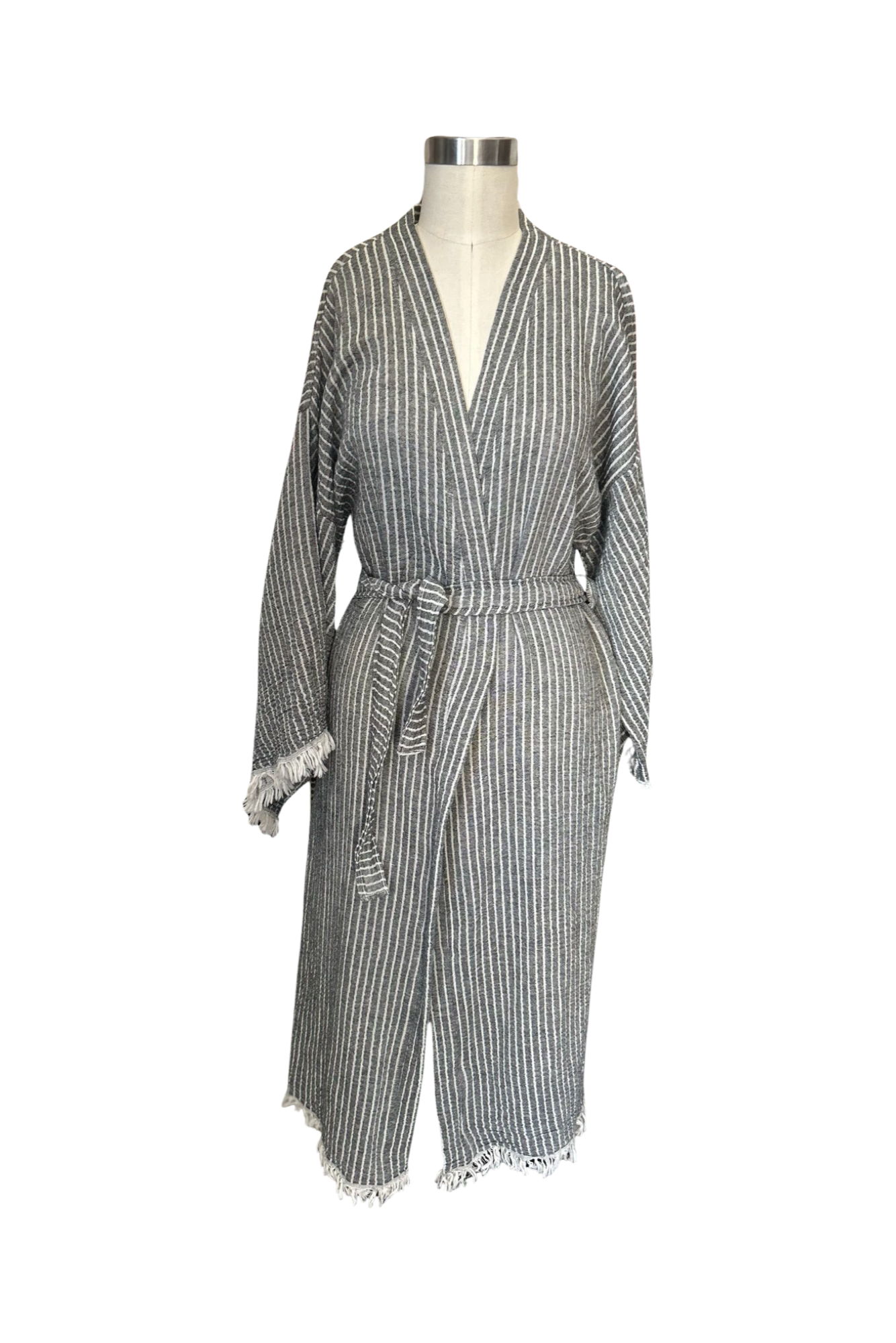 Striped Robe in Black