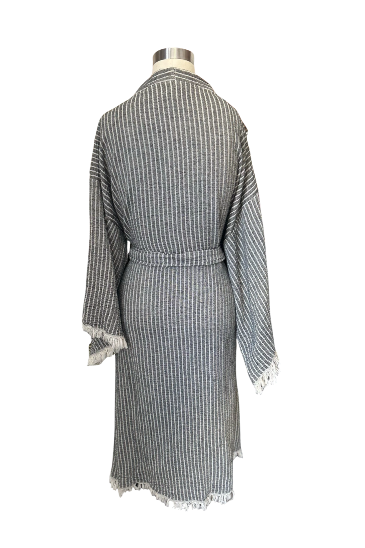 Striped Robe in Black