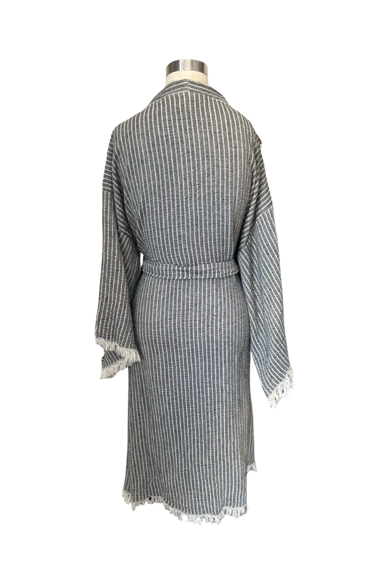 Striped Robe in Black