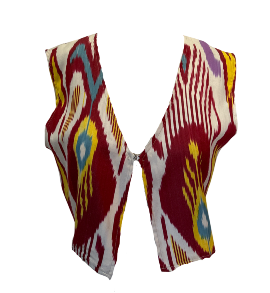 Ikat Short Vest Red