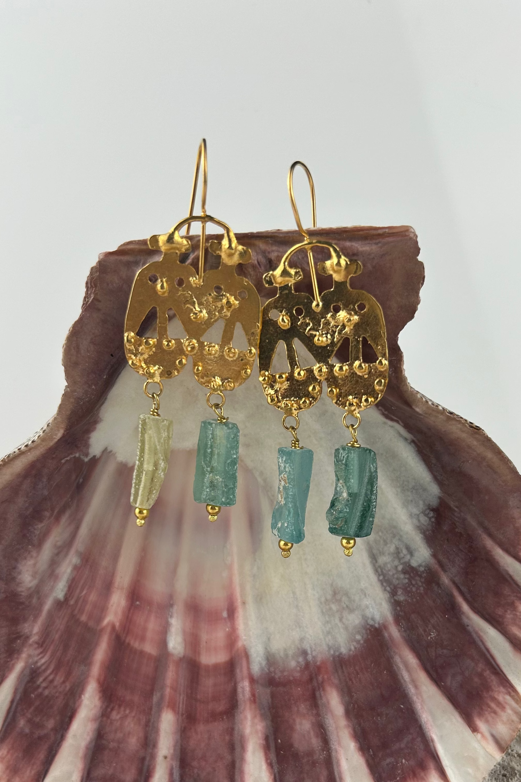 Pompei & Roman Sea Glass Earrings