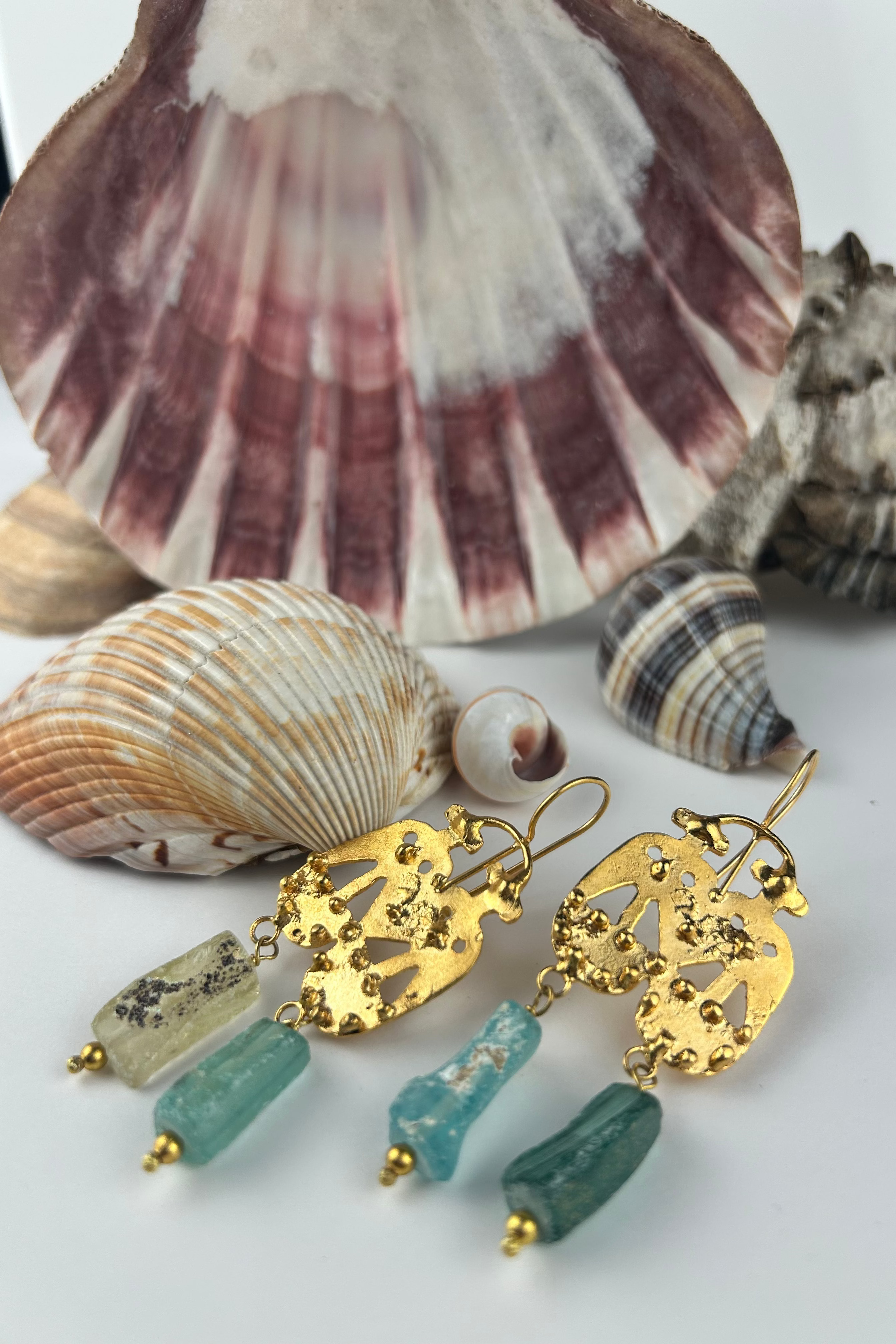 Pompei & Roman Sea Glass Earrings