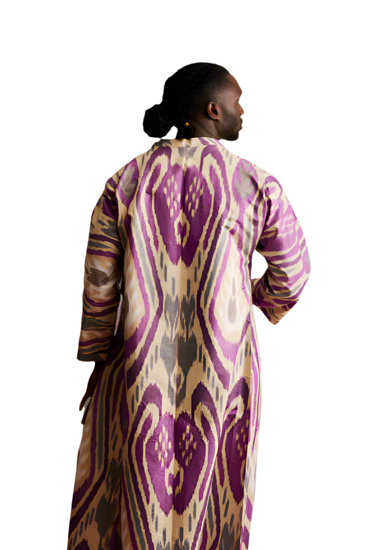 Ikat Robe Purple