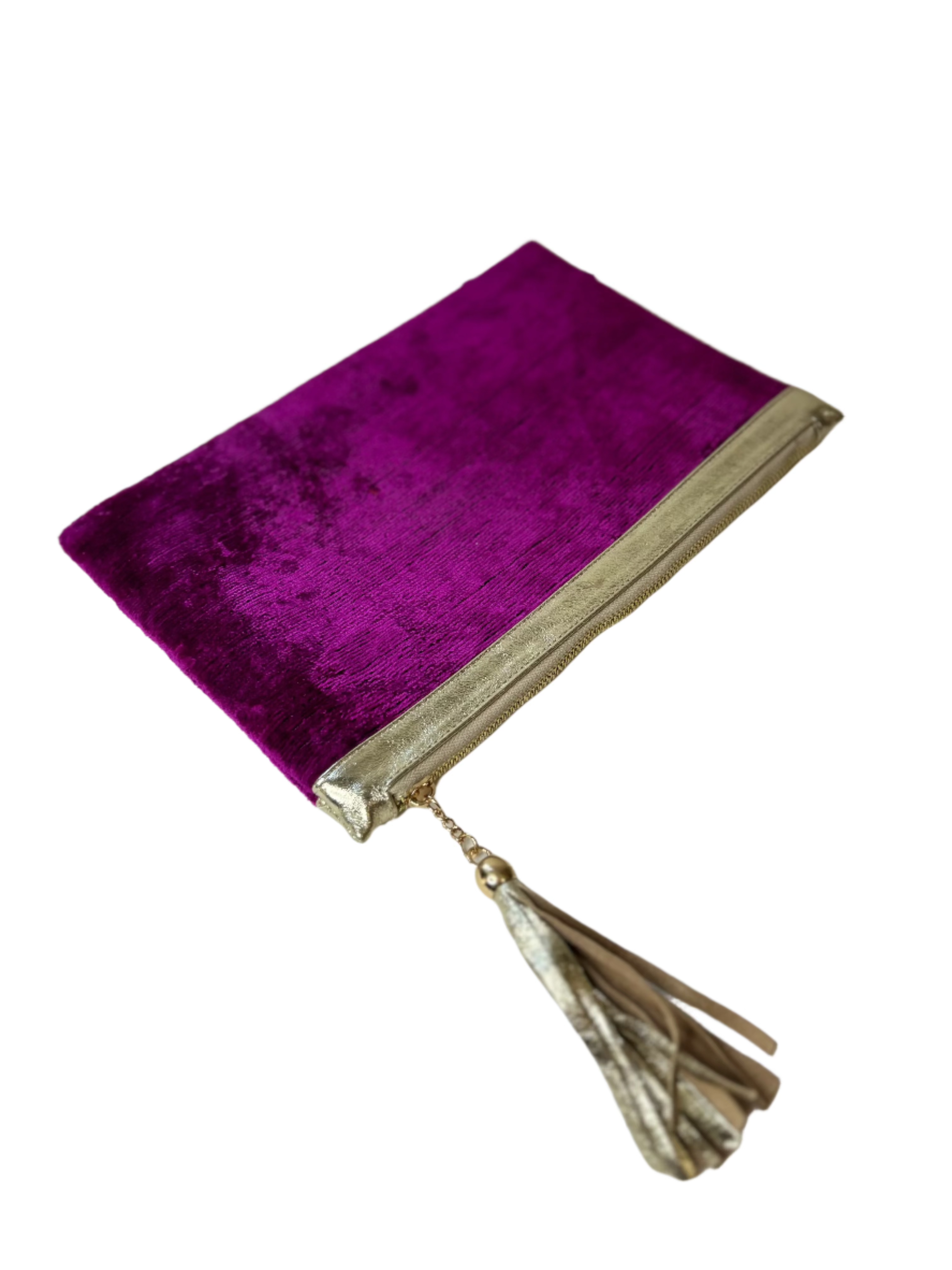 Velvet Fuchsia Clutch