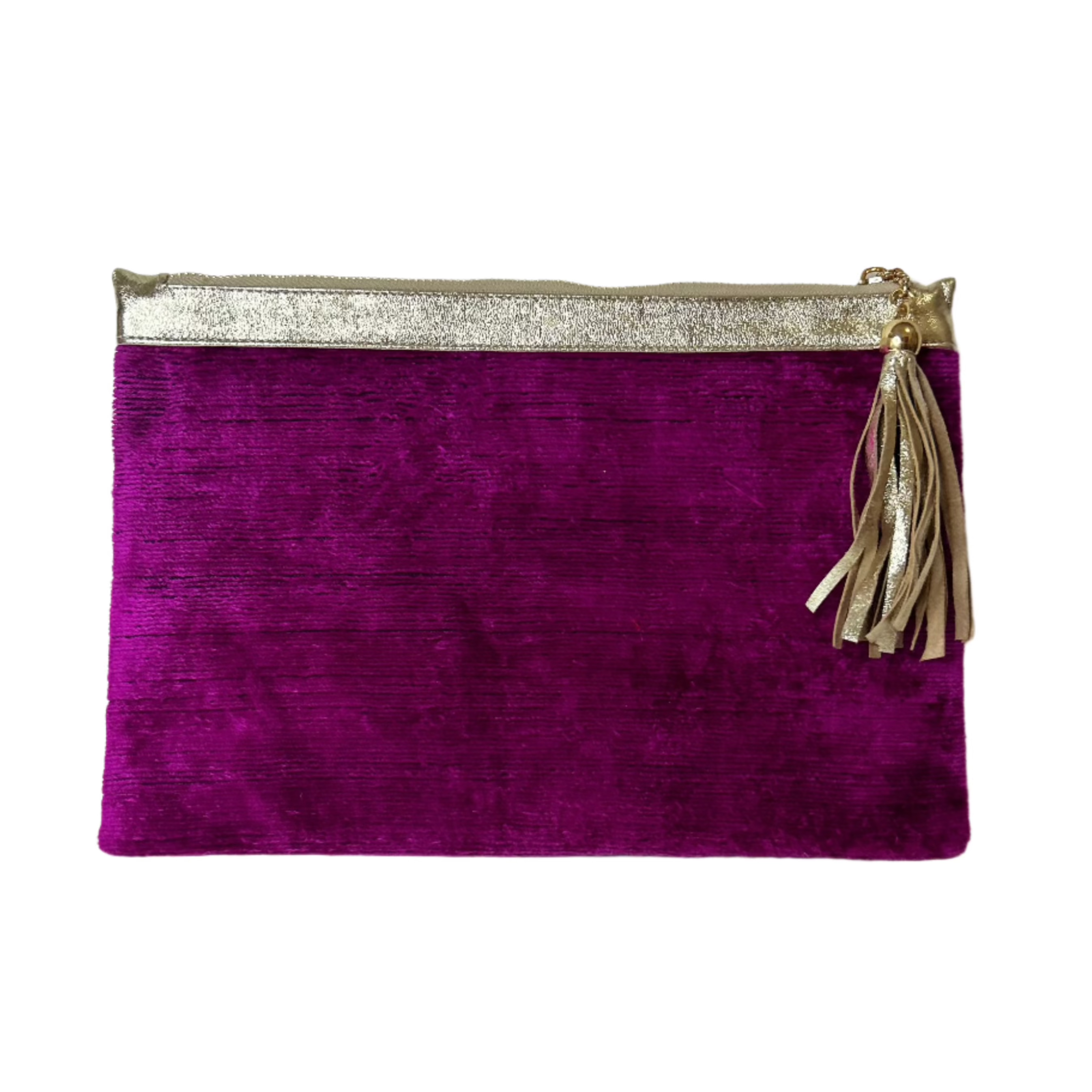 Velvet Fuchsia Clutch